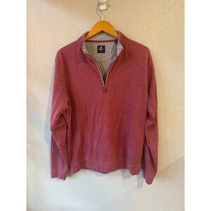Johnnie-O Mens Burgundy Quarter-Zip Pullover Sweatshirt Large Golf